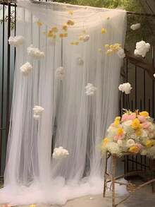 Arch-Shaped Draped Fabric, 1/2pcs, Sheer Backdrop Curtain, Suitable For Party, Ceiling Decor, Wedding Arch, Wedding Banquet, Christmas And More Occasions - A - View 7