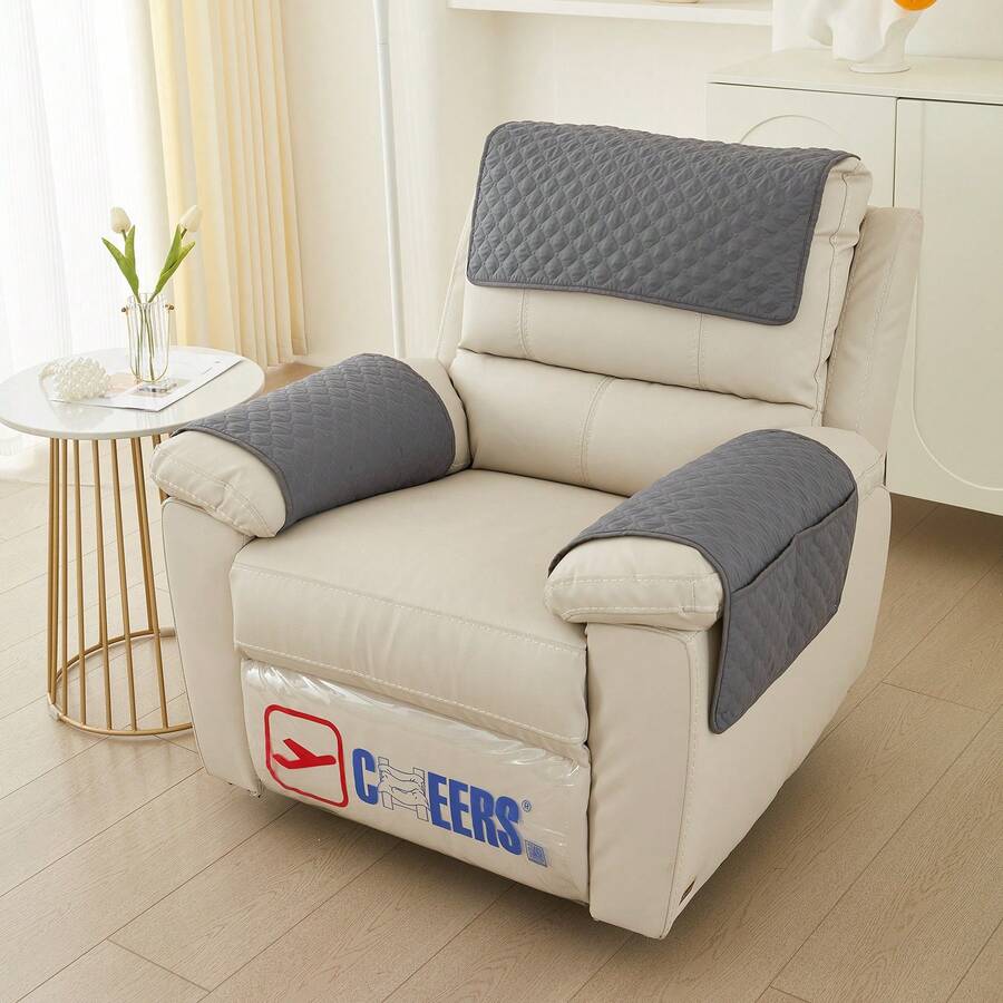 Waterproof Non-Slip Recliner Chair Slipcover Simple Solid Color Armchair Armrest Towel Durable Single Sofas Combination Cushion