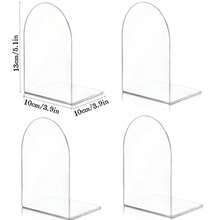 4pcs Clear Acrylic Bookends, Suitable For Bookshelves And Desktops, Used For Storing Home/Office Supplies And Books, Home Storage And Organization, Book Stand, Decorative Bookends - Clear - View 4