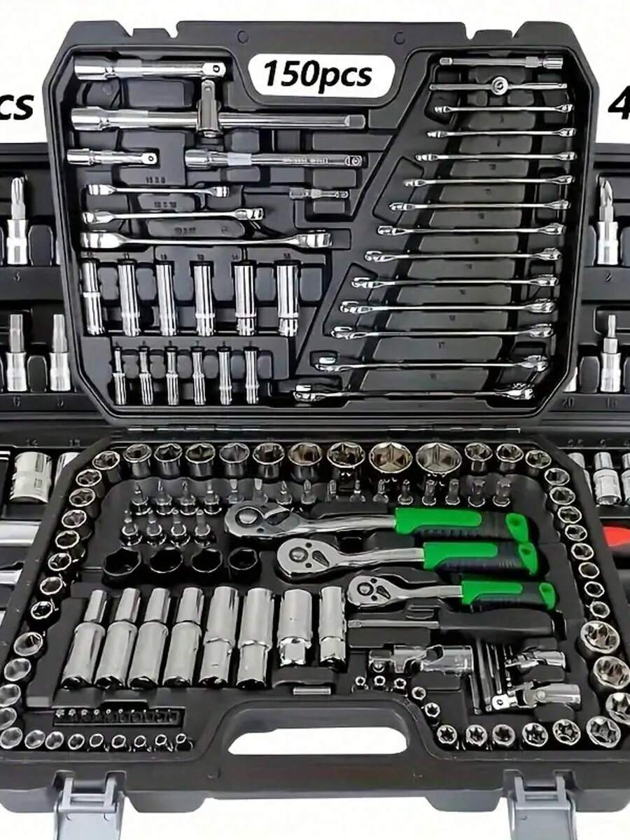 Socket Wrench Set, Ratchet Wrench, Automotive Repair Tool Kit, Multi-Function Home Repair Tool Set, Screwdriver Bit Combination, Car Repair Tool Box - Multi-piece Set - View 1