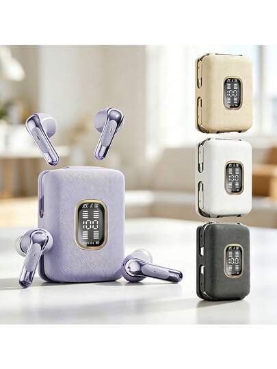 2 Pairs Dual Mode TWS Earbuds, Switchable Semi-In-Ear & In-Ear Design, LED Digital Power Display Charging Box, HiFi Surround Stereo, Zero Latency HD Calling, Lightweight Comfort Earphones For Daily Use & Gaming
