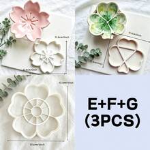 大型花卉聚合物黏土模具組，多種形狀模具，適用於軟黏土珠寶托盤、裝飾盤、家居裝飾、手工耳環與DIY手工藝 - 花朵 - 查看 14