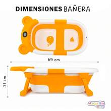 TINA DE BAÑO MODERNA PLEGABLE CON SENSOR DE TEMPERATURA NONI IS-02B - Amarillo - Ver 6