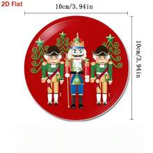 Merry Christmas PET Coasters, Christmas Elements Nutcracker Pattern Design Heat-Resistant Coasters, Washable, Affordable, Suitable For Event And Party Decorations, Table Centerpieces, Halloween, Christmas, Thanksgiving Holiday Decor - PET-329 - View 4