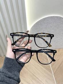 1/2/3pcs Campus Fashion Glasses, Cute And Versatile, Suitable For Daily Use, Office, Watching TV, Gaming, Phone Decoration, Unisex - Multicolor - View 2