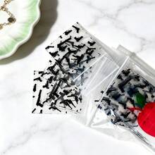 1 Pack, 100pcs/Pack Black Pattern Small Self-Sealing Bags, Moisture-Proof Mini Small Item Jewelry Smoking Accessories Storage Bags, Portable Moisture-Proof Storage Bags For Smoking Accessories - 1 Pack - View 7