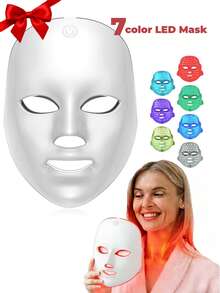 7-In-1 Facial Care Beauty Device, 7-Color LED Facial Care Tool, Automatic Cycling Facial Care Instrument, 7 Working Modes, Designed For Facial Beauty, Built-In 400mAh Rechargeable Battery, Fragrance-Free Portable + Adjustable Elastic Band, Suitable For Home And Travel, Perfect Gift For Mother And Friends - Multicolor - View 3