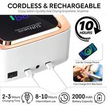 DianaBeauty مصباح أظافر LED UV احترافي 57 خرزة ضوء قابلة للشحن مجفف أظافر سريع المعالجة لجميع أنواع طلاء الأظافر الجل أداة مصباح معالجة - أبيض - مشاهدة 4