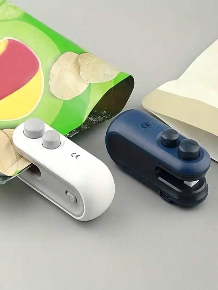 可攜式 USB 充電式食物封口機－手持式塑膠袋封口器，適用於零食，16W 功率，磁吸設計，適合居家、旅行與露營使用
