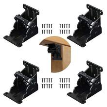 4 UK90-Degree Folding Table Leg Brackets + 40 Screws (Black) - Default - View 11