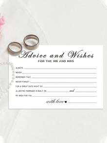 50/100pcs Blessing Card, Advice And Blessing Card For Newlyweds, Bride And Groom, Newlyweds, Wedding Reception Decoration/Bridal Party Perfect Wedding Suggestion Card, Decoration Card - View 4