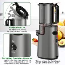 5.4-Inch Wide-Mouth Juicer, Blender, Countertop Juicer, Cold Press Juicer, Suitable For Whole Fruits And Vegetables, 350W Professional-Grade Slow-Grinding Juicer, Quiet Operation, Easy To Clean - US A Type Plug(110-127V) - View 7
