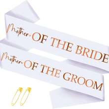 2 Pcs Mother Of The Bride And Groom Sashes With Rose Gold Foil, White Bachelorette Party Sash For Bridal Shower Engagement Supplies Gifts Wedding Accessories - View 11