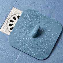 2/1 Reusable Drain Hole Cover, Square Drain Hole Plug With Easy To Grip Handle, Hair Collector, Suitable For Shower Bathtub, Bathroom Sink, Kitchen Laundry Room, Suitable For Standard Size Drain Outlet, Easy To Install And Clean, Soft TPR Material, - Multicolor - View 11