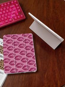 1件裝玫瑰紅唇印花彩繪平板保護殼，相容 iPad Mini4/Mini5/Mini6/Mini7/Air/Air2/9.7/10.2/10.5/Air4/Air5/10.9/Pro 11 吋/10代/Air 11-In.(M2)-2024/Pro11-In.(M4)-2024/Air 11-Inch (M3) 2025/(A16) 11 吋 11代 2025/Air 8(M4)2026(11-Inch) Galaxy Tab A8 10.5 吋 2022 機型，不含筆，內建筆槽，三折支架，TPU 軟邊防護，防摔耐磨，磁吸休眠/喚醒，個性化翻蓋平板保護殼 - 彩色 - 查看 5