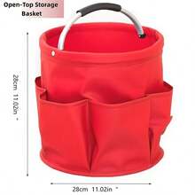 HEART LEAF Foldable Durable Lightweight Storage Basket, Open-Top Multi-Functional Bucket With Handle, High-Quality Portable Picnic And Beach Basket, Essential Accessory For Home, Suitable For Bathroom Toiletry Bag, Laundry Hamper, And Outdoor Use - Multicolor - View 8