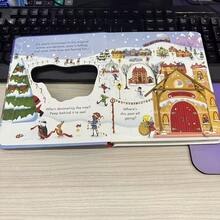 Pull And Push "Christmas" Durable Learning Material Board Book, Foldable Pages, Family Reading Story Time, Cognitive Enlightenment, Language Development, Perfect Gift For Halloween And Christmas, Science Education - Multicolor - View 5