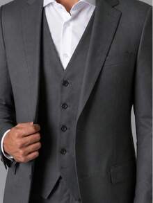 Slim Fit 3 Piece Suit – Sophistication With Stylish Vest - 灰色 - 查看 4