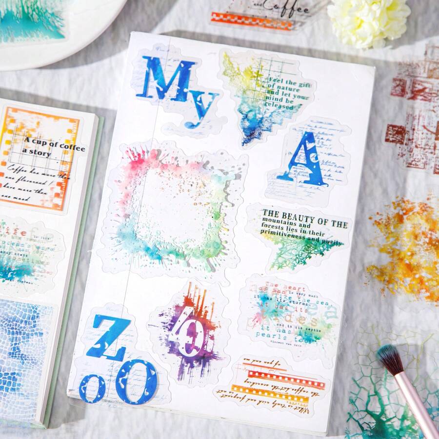 JotBox Colorful Ode Watercolor Texture PET Stickers Digital Film Creative Planner Stationery Stickers Decoration DIY School Supplies - Ode to Color - View 1
