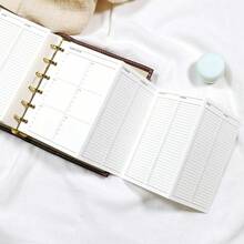 5pcs A6 A7 4-Fold Yearly Planner Loose-Leaf Refill Pages, 5pcs 6-Hole Loose-Leaf Ring Binder Pages Compatible With Annual Schedule Planning Time Management Notebook, Campus Student Planner - 4-fold Annual Plan - View 3