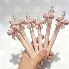 Back To School 10Pcs Bowknot Ballpoint Pens, Cute Pink Bow Design Writing Pens, Decorative Stationery For Daily Use, Perfect Party Favors And Holiday Gift Supplies - Sets - View 1
