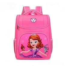Disney 開學季 Frozen Elsa Anna 蜘蛛人汽車印花大容量護脊輕量學生書包，防水耐磨耐用，適合日常使用、旅行，女款時尚包，派對禮物 - 彩色 - 查看 7