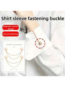 2/4pcs Multifunctional Magnetic Clips, New Magnetic Clips, Strong Magnetic Scarf Clips With Chain, Shirt Clips, Fashion Accessories, For Tightening T-Shirt Hems, Necklines, And Pant Cuffs, Halloween Decoration - Multicolor - View 2