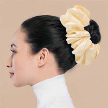 純色雪紡大號髮圈髮圈內襯，極簡百搭女性日常佩戴髮飾 - 彩色 - 查看 8