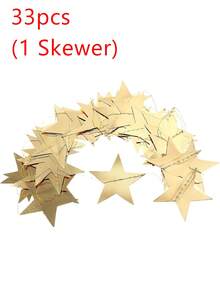 33/66pcs/String Gold Star Hanging Banner, Double-Sided Shiny Stars, Suitable For Wedding, Engagement, Birthday, Graduation Party And Other Occasions Photo Backdrop Decoration - Gold - View 10