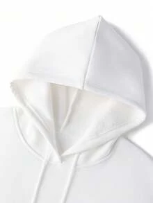 Men's Autumn/Winter Casual Classic English Element Print Hoodie Sweatshirt - White - View 7