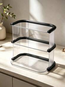Multi-Layer Acrylic Cup Rack, Vintage Tabletop Mug Holder, 2/3 Tier Countertop Organizer, Dual-Use Vanity Makeup Tray, Detachable Easy-Clean Stand For Kitchen, Bar, Dresser, Holds Mugs, Teacups, Cosmetics, Jewelry & Bathroom Items - Multicolor - View 9