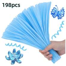 198 Pcs Chenille Stems,Pipe Cleaners Craft - Essential DIY Craft Supplies For Creative Projects & Handmade Decorations - Multicolor - View 6