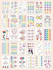 30 Sheets Combo Pack,Temporary Tattoo Stickers Colorful Cute Mixed Small Patterns Tattoo Set Waterproof Long Lasting Fake Tattoos For Women Girl, Cute Designs For Arm Forearm Chest Back, Festival Party Daily Wear - Multicolor - View 7