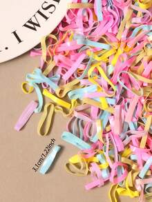 500pcs 2.5cm Disposable Thickened Rubber Bands, Medium Size, High Elasticity, Simple Versatile Hair Ties, Non-Damaging, Durable Hair Accessories For Women - Multicolor - View 5