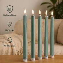 6pcs Flameless Taper Candles, Realistic Flickering Flame, Durable ABS Material, Suitable For Home Decor, Wedding And Holiday Decoration - Flameless LED Taper Candles - View 8