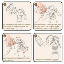 Manual Breast Pump - Adjustable Suction Silicone Hand Pump Breastfeeding, Small Portable Manual Breast Milk Catcher Baby Feeding Pumps & Accessories - Clear - View 8