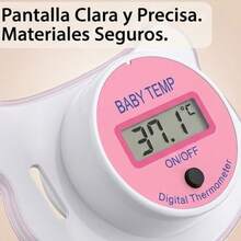Termómetro Digital Para Bebes en forma de Chupón Inteligente para Niños y Niñas en grados Celcius, chupete para tomar la temperatura corporal fácil de usar, fiebre, calentura - Blanco - Ver 3