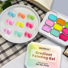 9-Grid Nail Gel Set, Gradient Solid Color Nail Polish, No Wipe, Gentle And Non-Damaging To Nail Edges, High Saturation Semi-Fluid Soft Nail Polish, Suitable For DIY Nail Art And Nail Salon Design, Back To School Gift, Wedding And Holiday Supplies - Multicolor - View 13