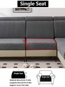 1pc Elastic Sofa Cover Non-Slip Full Coverage Sofa Seat Cover, All-Season Universal Sofa Cushion Cover Fabric Thickened Sofa Cover Cloth Machine Washable Dust-Proof Stain-Resistant Home Decor Pet-Friendly Protective Cover Fresh Room Decoration Adjustable Corner Sofa Cover Suitable For Bedroom, Office, Living Room Combination And L-Shaped Sofa And 1234 Seat Covers - Dark Grey - View 19