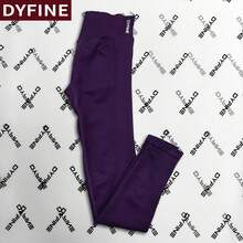 DYFINE Comfortable High Waisted Yoga Leggings For Women - Way Stretch Moisture Wicking Workout Pants, Ideal For Yoga Pilates Fitness - 葡萄紫 - 查看 4
