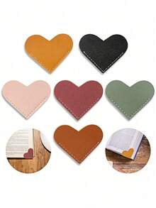 1pc/4pcs/8pcs/12pcs Set, Leather Heart-Shaped Bookmarks, Reading Enthusiast Book Accessories, Women's Bookmarks, Book Lover Bookmarks, Suitable As Gifts For Women And Book Lovers, Cute Handmade Reading Gift Accessories, Back To School Season - Multiple Styles - View 7