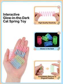 Juguete de resorte para gatos, juguete de tubo de resorte interactivo para gatos de interior, resorte de plástico que atrae a los gatos para golpear, masticar y cazar (color aleatorio), regalo de San Valentín para gatos y perros - Multicolor - Ver 13