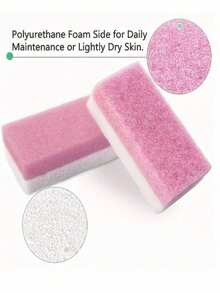 1/4pcs Pink Professional Foot Pumice Stone Exfoliating File, Used For Removing Foot Calluses And Dead Skin, Foot Scrubbing, Exfoliating Tool, Double-Sided Foot File, Pumice Stone, Foot Brush, Suitable For Home Personal Cleaning And Foot Care Tools - Pink - View 6