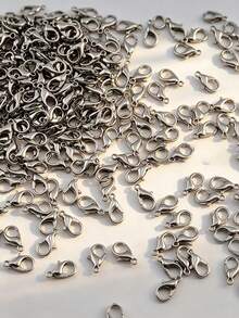100pcs Zinc Alloy Lobster Clasp For DIY Jewelry Clasp, Keychain, Closed Loop, Jump Ring, Bead End Connector, Pendant Clip, Key Jewelry, Charm, Bag, Necklace Connector, Jewelry Accessories Handmade Craft Materials - 100 Pieces/pack Lobster Buckle - View 8