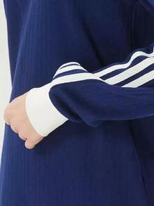 Adidas Clover Women's New Sporty Casual Long-Sleeved Polo Shirt - Blue and White - View 10