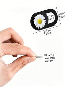 Cute Floral Pattern Sliding Webcam Cover – Ultra-Thin Privacy Shield For Laptops, Desktops, And Smartphones – Ideal For Back-To-School And Office Use - Multicolor - View 4