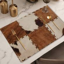 1 pieza Mantel individual con patrón de patchwork, mantel de desayuno, mantel de café, mantel de taza, mantel de cuenco, accesorio de decoración de cocina para el hogar, mantel fácil de limpiar, adecuado para el hogar, restaurante, decoración de restaurante, regalo festivo, regalo para amigos, juego de varias piezas - Multicolor - Ver 4