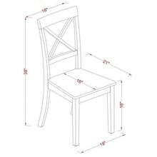 BOCBLKW Boston Dining Room Chairs Cross Back Solid Wood Seat Chairs, Set Of 2, Black - Multicolor1 - View 3