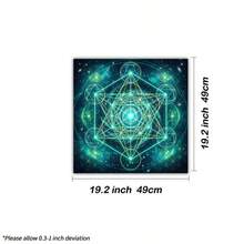 1pc Sacred Geometry Metatron Cube Printed Tarot Tablecloth Card Mat Furniture Protector Coffee Table Cover Mystical Design Party - Black - View 4