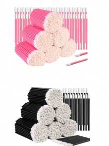 50pcs/100pcs New Disposable Lip Brushes, Lip Gloss Applicators, Lipstick Gloss Sticks, Soft Bristle Beauty Makeup Tools, Non-Woven Flocked Makeup Cotton Swabs, Portable Lipstick Brushes, Multi-Functional Lip Glaze Lip Mask Concealer Eyeshadow Brushes - Multicolor - View 1